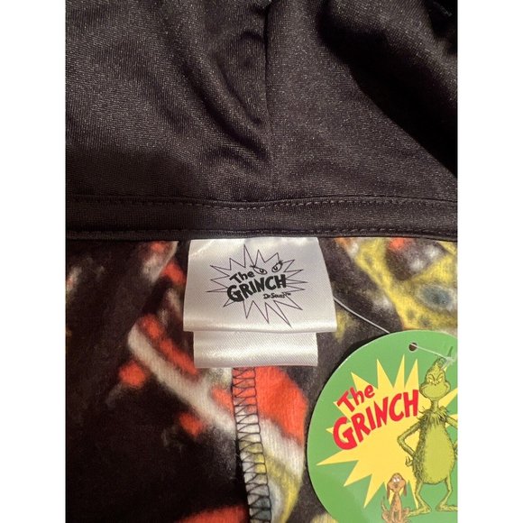 Christmas SpongeBob Squarepants PJs Comfy One Piece Black Loungewear w Hood NEW - Picture 13 of 14